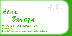 alex barcza business card